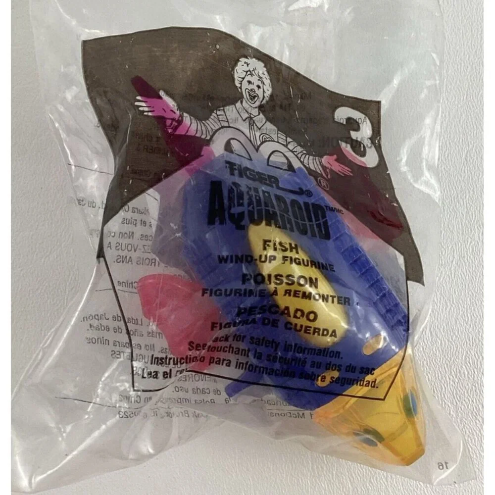 Tiger Aquaroid Fish Wind Up Figurine McDonald's Happy Meal Toy Vintage Sealed